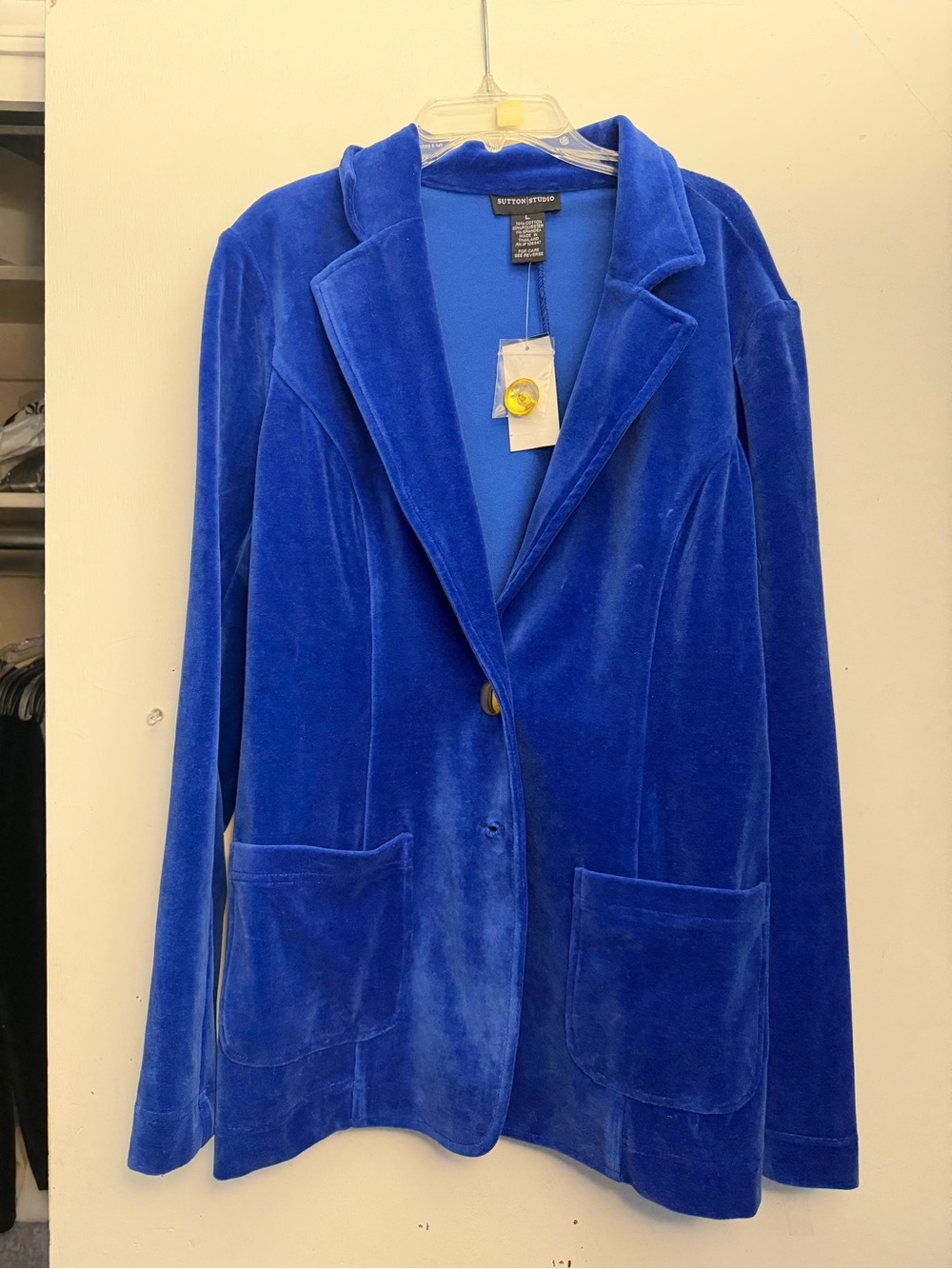 Sutton Studio Velvet Blazer Jacket - Royal Blue